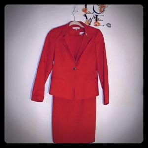 Calvin Klein Red Sheath Dress & Blazer 2P